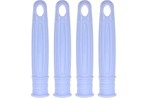 NUOBESTY 4pcs Replacement Grip for Mop Handles - 14cm Plastic Broom Handle End Cap - Mop Tip Replacement Tail Hanger for Clea