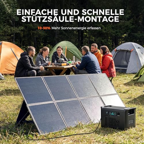 CTOLITY Foldable Solar Panels 400W, Monocrystalline Solar Cell, 41V Solar Generator with Multi-contact, Compatible with Most Power Stations, for Camping, Hiking, RV