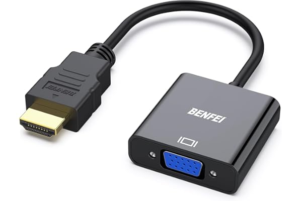 BENFEI HDMI to VGA, Gold-Plated Adapter (Male to Female) for Computer, Desktop, Laptop, PC, Monitor, Projector, HDTV, Chromeb