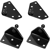 Euplokeer Gas Strut Shock 10mm Ball Stud Mounting Bracket | 2pcs 3 Holes Larger L-Type Bracket and 2pcs 5 Holes Larger Flat Bracket and 16pcs Screws