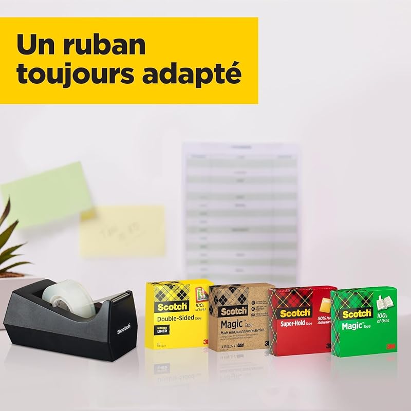 Magic Ruban Adhésif Invisible, Pack Éco, 8 Rouleaux, 19 mm x 33 m