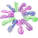 Fun Central (AU110, 36 Pcs, Assorted Plastic Slotted Shades, Novelty Toys, Party Sunglasses, Party Shades, Bulk Party Sunglasses, Fun Sunglasses, Eyewear for Birthdays, Concerts and Festivals