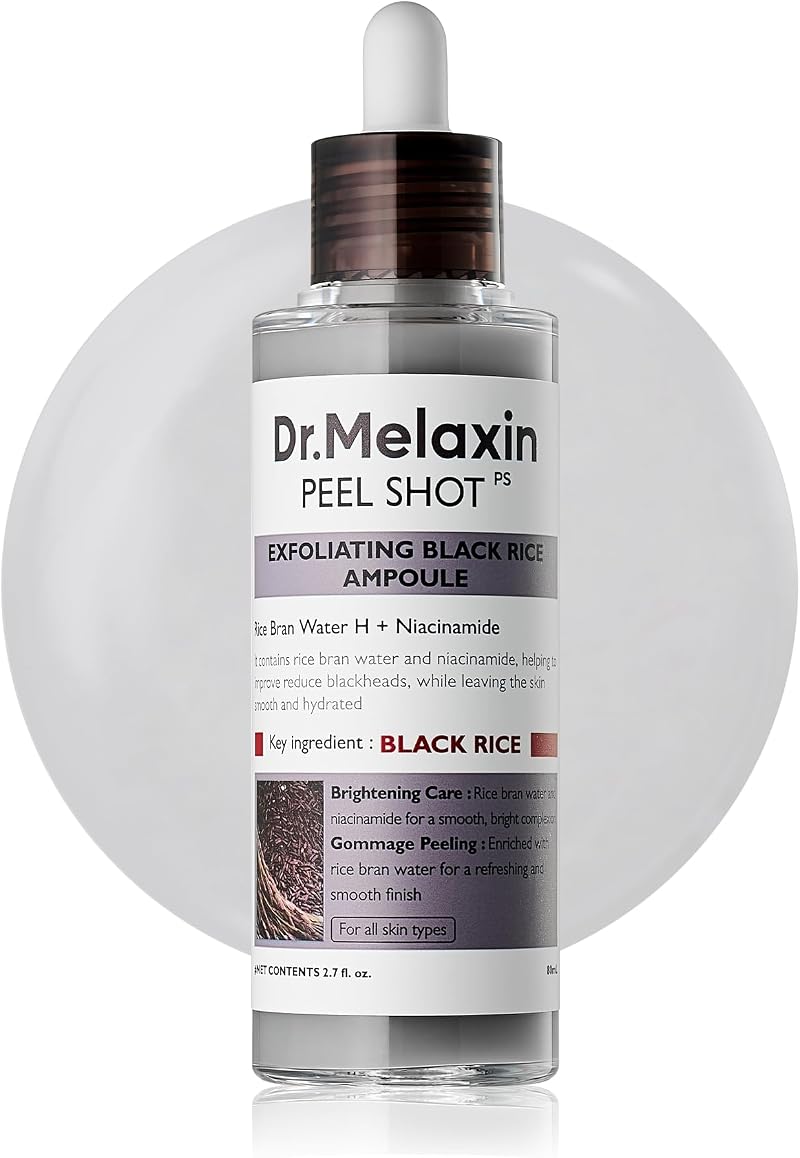 DR.MELAXIN Peel Shot Glow Black Rice Peeling Ampoule 2.7 fl oz