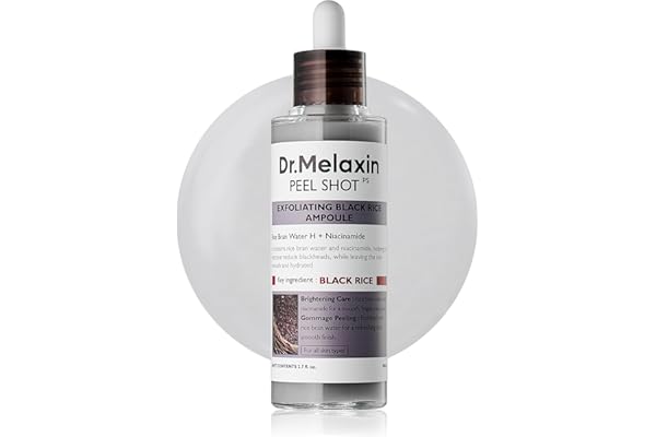 Dr.Melaxin Peel Shot Glow Rice Peeling Ampoule 80ml Daily Soft Exfoliating Face and Body Scrub Dead Skin Cells Blackhead Remo