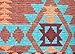 Western Southwestern Native American Tribal Navajo Design Multicolor TurquoiseRed Orange Brown Bedspread Quilt Set (King / Cal-King)