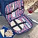 Class Collections 11 Piece Two Person Wine and Cheese Insulated Picnic Cooler Bag Set, Navy Blue