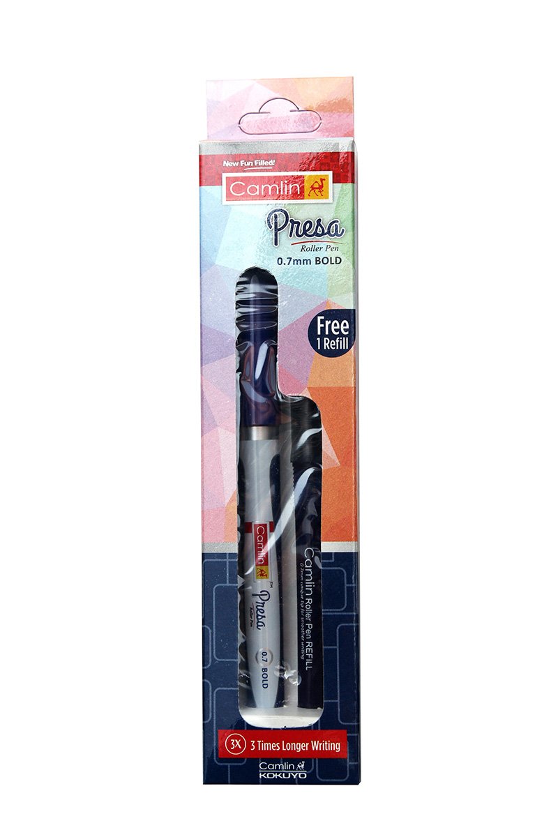 Camlin Kokuyo Presa Roller Pen (Blue) with free refill Amazon.in