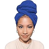 PWEOUKE Head Wraps for Black Women African Head Wrap Lightweight for Women Long Plain Turban Hair Scarf Scarves