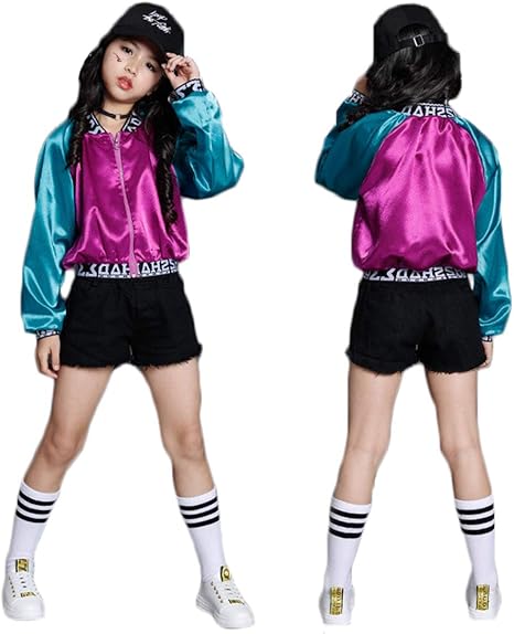 Amazon キッズダンス ダンス衣装 3着セットアップ 女の子 パーカー 子供 ダンスウェア 長袖 シャツ ガールズ ジャッズ 韓国風 ヒップホップ ストリート コート パンツ インナー 上下セット 演出服 キッズ 発表会 ジュニア Jazz Dj オシャレ セール ジャージ 通販