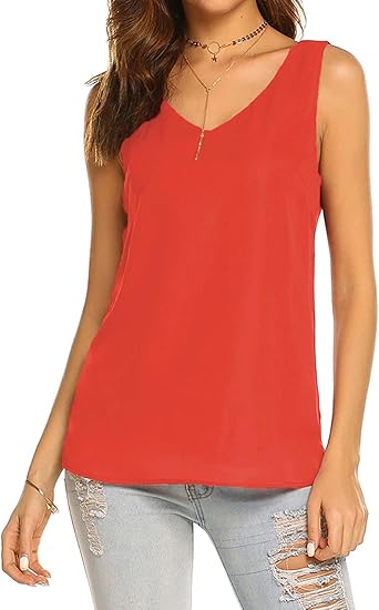 women's chiffon sleeveless tops