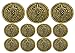 New Premium ANTIQUE BRASS ~CROWNED LION CREST~ METAL BLAZER BUTTON SET ~ 11-Piece Set of Shank Style Fashion Buttons For Single Breasted Blazers, Sport Coats, Jackets & Uniforms ~ METALBLAZERBUTTONS.COM