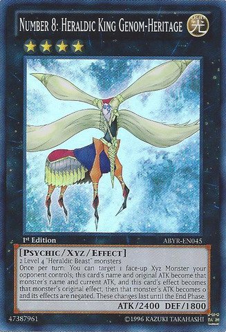 Yu-Gi-Oh! - Number 8: Heraldic King Genom-Heritage (ABYR-EN045) - Abyss Rising - 1st Edition - Super Rare