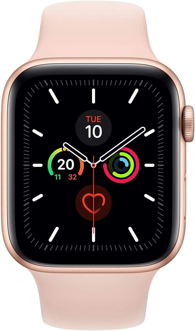 apple watch gold aluminium case with pink sand sport band