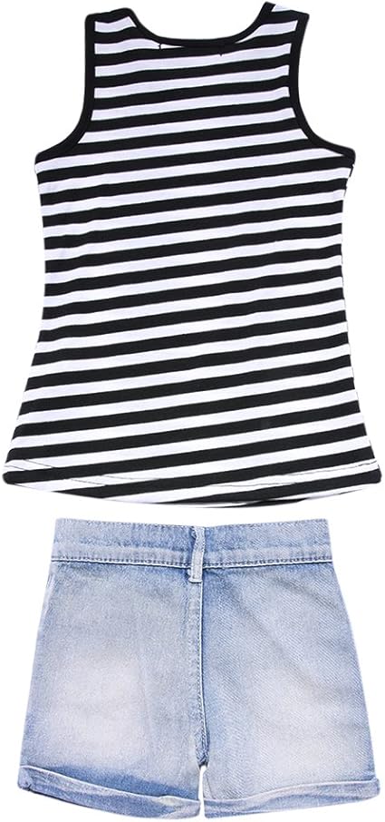 striped shorts denim