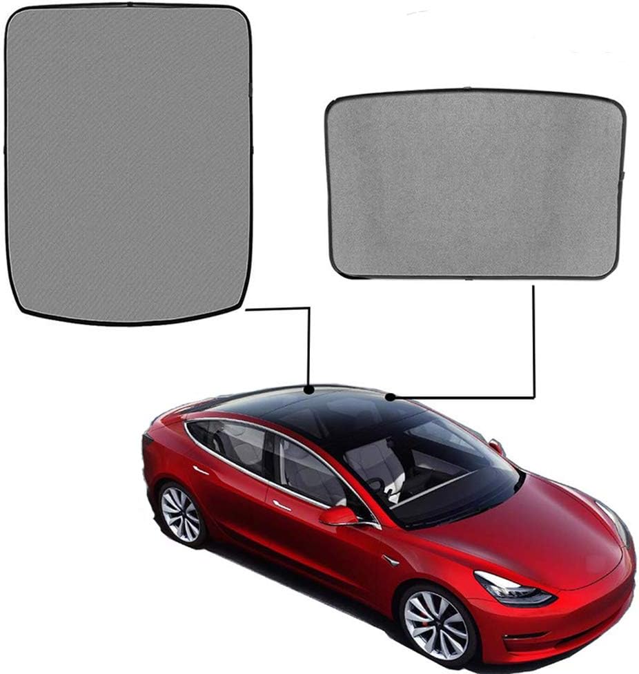 omotor Sunshade for Tesla Model 3 Glass Roof Mesh Sunshade/Overhead Roof Sunshade Rear Window Sunshade