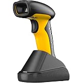 NETUM 2D QR Industrial Bluetooth Barcode Scanner with Charging Dock | Wireless 2D 1D Bar Code Reader 2600mAh Drop Protection Shock Dust Proof Hands Free for Windows Mac Android iOS (RD-1202W)