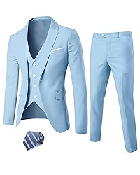 EastSide Men's Slim Fit 3 Pieces , One Button Sets