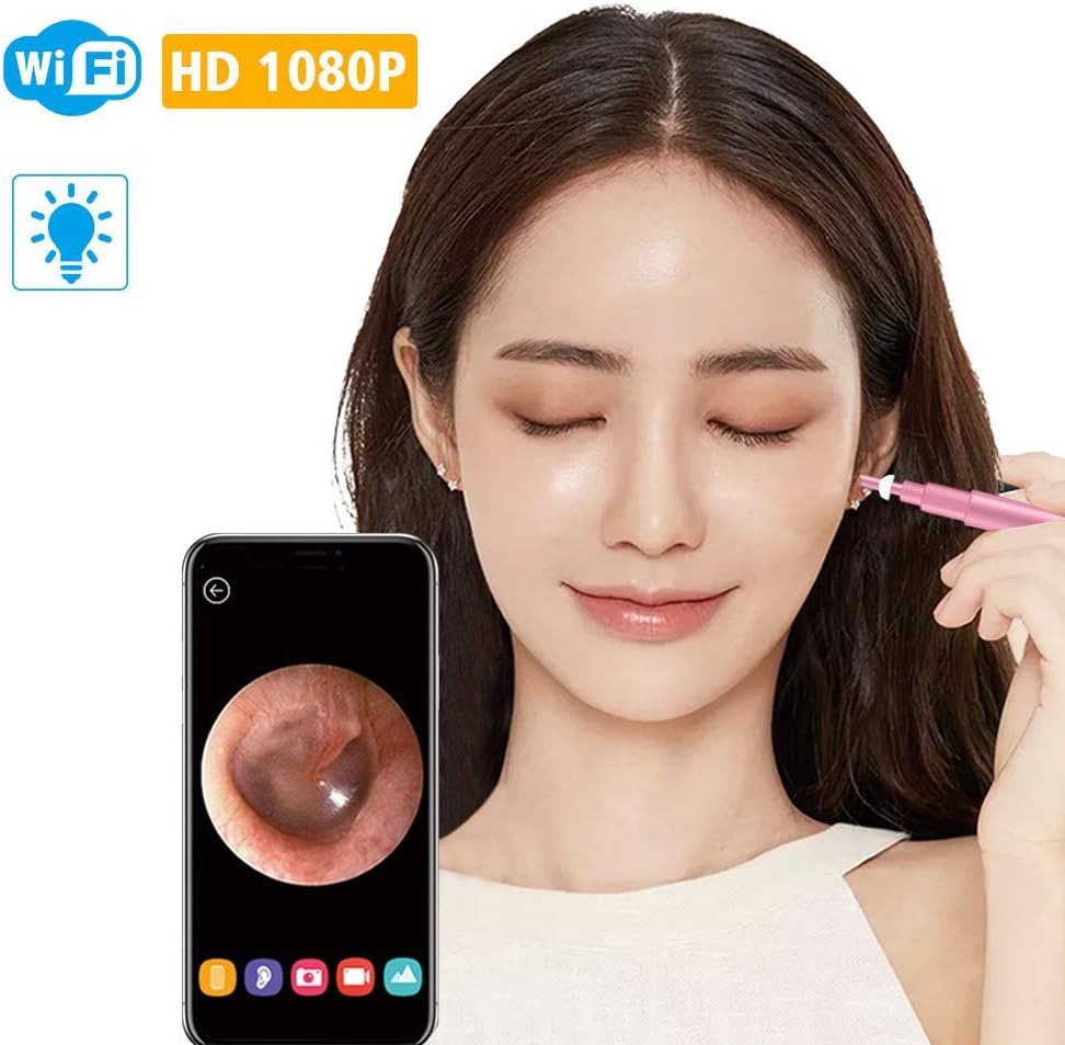 XJZHANG Mini Otoscope USB Ear Otoscope Smart Wireless High-Definition Lighting Inspection Camera with Ear Picking Tool Set