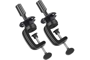 Teenitor Wig Mannequin Head Stand, 2 Pack Cosmetology Manikin Stand Mannequin Head Holder Clamp Black Wig Stand Holder