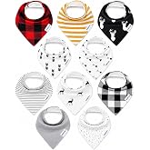 KiddyStar Drool Bibs for Babies | Multi-Pack, Organic Cotton, Soft, 2-Layers &amp; Absorbent Bibs for Baby Girl &amp; Boy, Toddler, Newborn, Infant, 0-36 Months