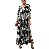 IMAGEKOPE Kaftan for Women Plus Size Bathing Suit Cover up Batwing Dress Loose fit Moroccan Caftan mumu Dresses for Women