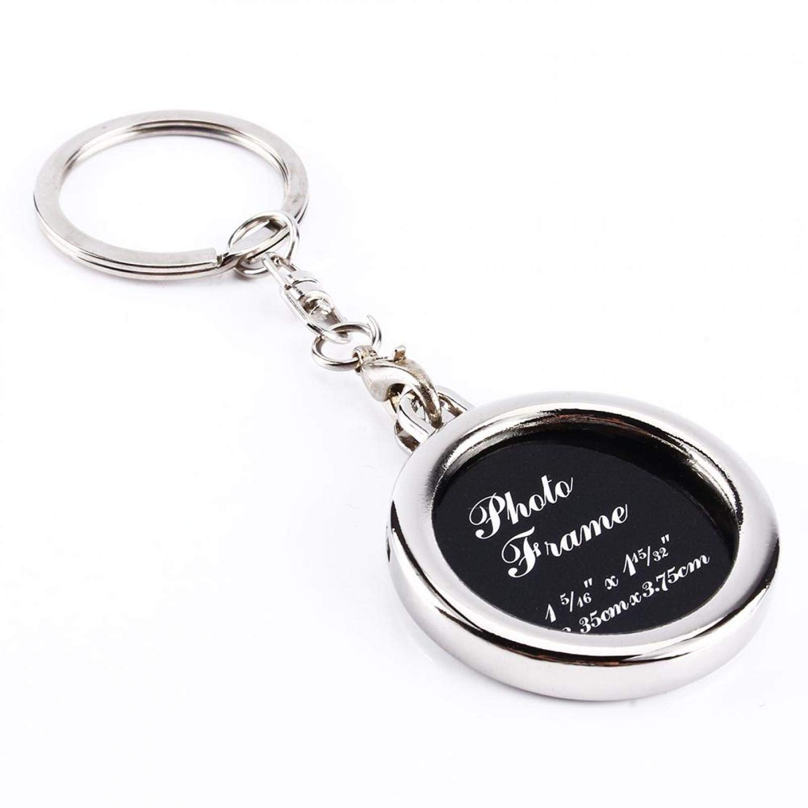 Garosa Photo Frame Keyring - Metal Keychain Insert with Snap-In Photo Picture Frames - Commemorative Keychains