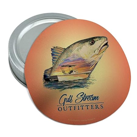 Gulf Stream Outfitters Red Snapper Red Fish Ocean Fishing Round Rubber Anti-Rutsch Deckel Öffner