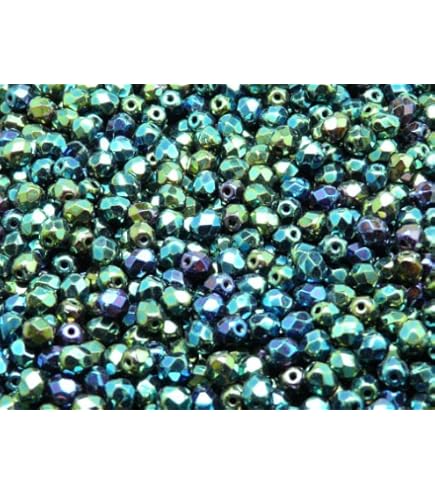 Czech 4mm Fire Polished Glass Beads – Chroust (Topaz Black), 50-Piece (New Without Tags)