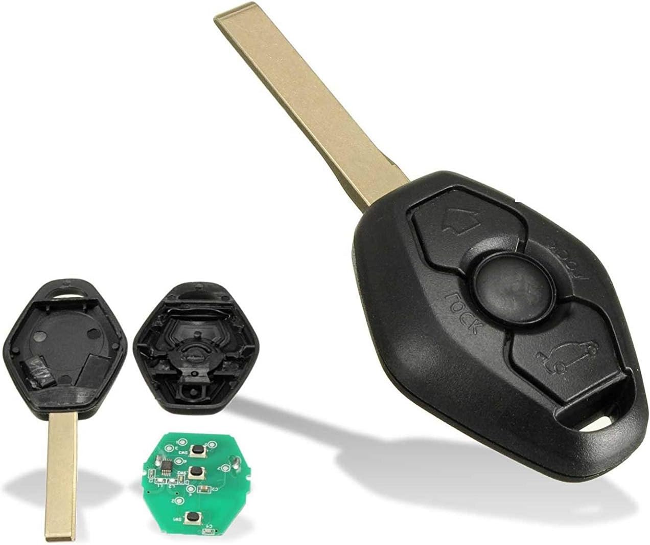 KeylessCanada © 1 New 3 Buttons Remote Key with ID44 E46 for BMW Z4 X3 X5 E46 Series 3 5 6 7 Z3