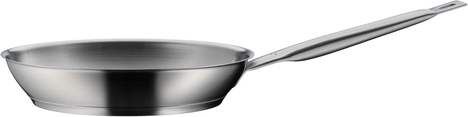 WMF 728246031 frying pan uncoated diameter 24cm Gourmet Plus Made in Germany pouring rim stainless steel handle Cromargan stainless steel suitable for induction dishwasher-safe