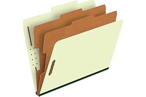 Pendaflex 17173 Pendaflex Pressboard Classification Folders, Letter, 6-Section, Green, 10/Box