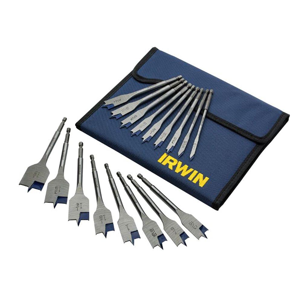 Irwin 17pc Blue Groove 4X Flat Spade Bit Set 6-38mm Wallet 1840636