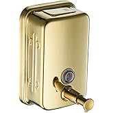 Matte 304 Stainless Steel Soap Dispenser, Commercial Soap Dispenser Wall Mounted, Strong Anti-Rust and Waterproof for Bathrooms, Hotels, Restaurants Gold (2257-1000ml)