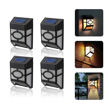 Kapata Outdoor Solar Lights 4pack Wall Mount Led Deck Accent