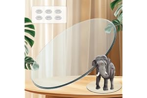JUFU 18" Round Tempered Glass Table Top, 0.26" Thick with Pencil Edge – for Dining, Coffee, Office, Side, Restaurant Use