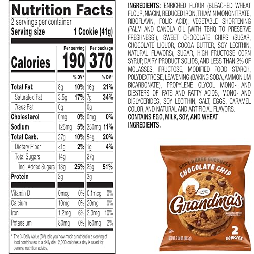 GRANDMA’S BIG COOKIES, CHOCOLATE CHIP, (10 PACK)