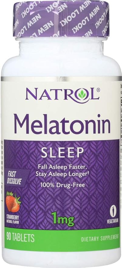 Natrol (NOT A CASE) Melatonin Strawberry Flavor 1 Mg, 90 Tablets