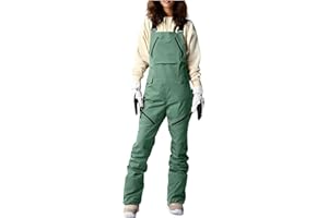 Womens Snow Pants Plus Size Waterproof Snow Bib Winter Ski Pants Insulated Snowboard Jumpsuits with Pockets