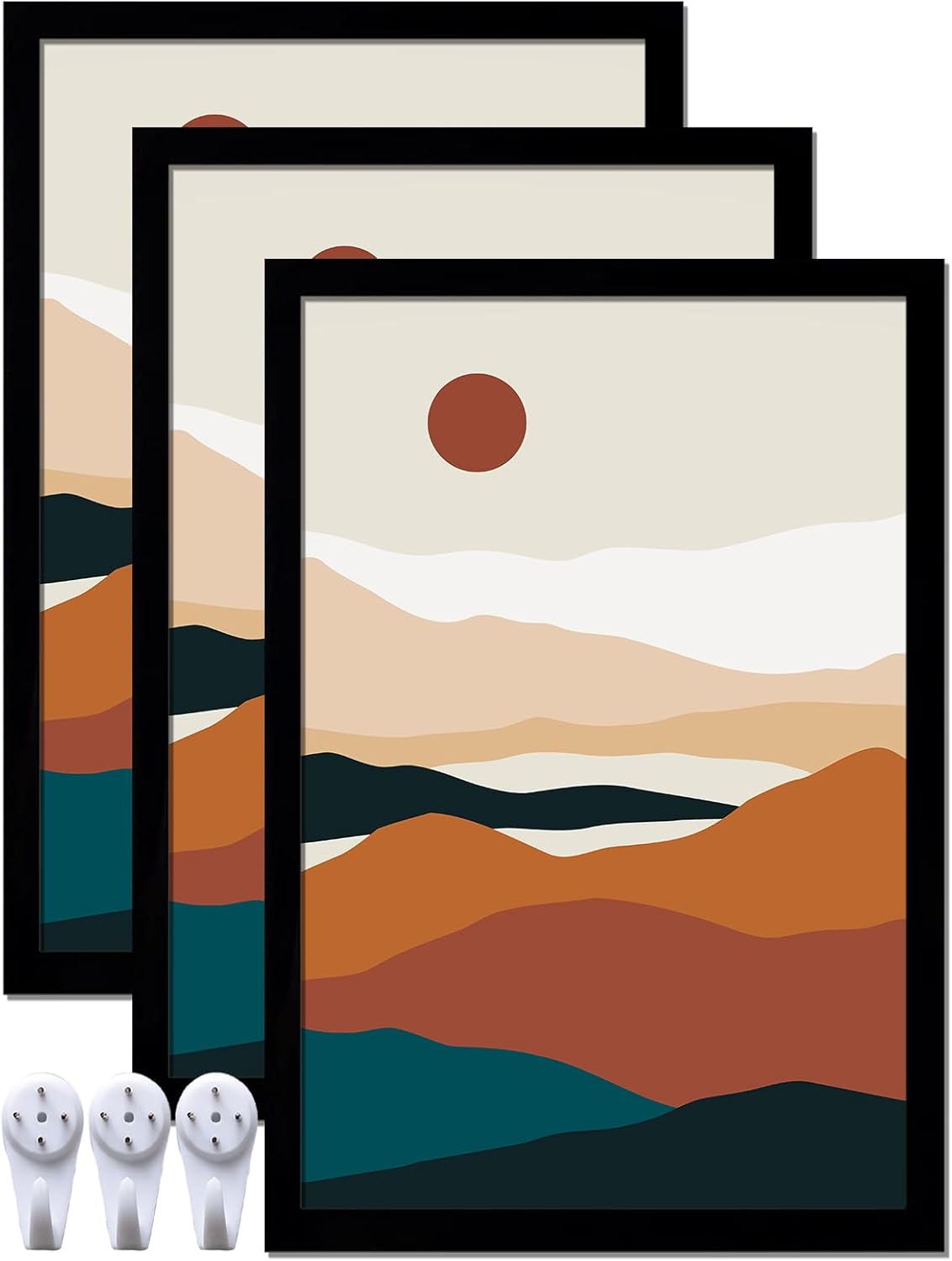 Photo Albums, Frames & Accessories - ijuerybai Black 8x12 Picture Frame Set of 3, High Transparent Frame for 8 By 12 Photo Collage Canvas Poster Size Wall Mount and Tabletop Horizontally Vertically (Black, 8 x 12 inches)