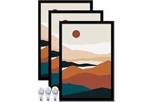 ijuerybai Black 8x12 Picture Frame Set of 3, High Transparent Frame for 8 By 12 Photo Collage Canvas Poster Size Wall Mount and Tabletop Horizontally Vertically (Black, 8 x 12 inches)