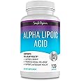 Simple-Organics Alpha Lipoic Acid Supplement, Antioxidant and Energy Support, Non-GMO Pills for Overall Wellness, No Gluten and Soy, 600mg per Serving, 120 Vegan Capsules