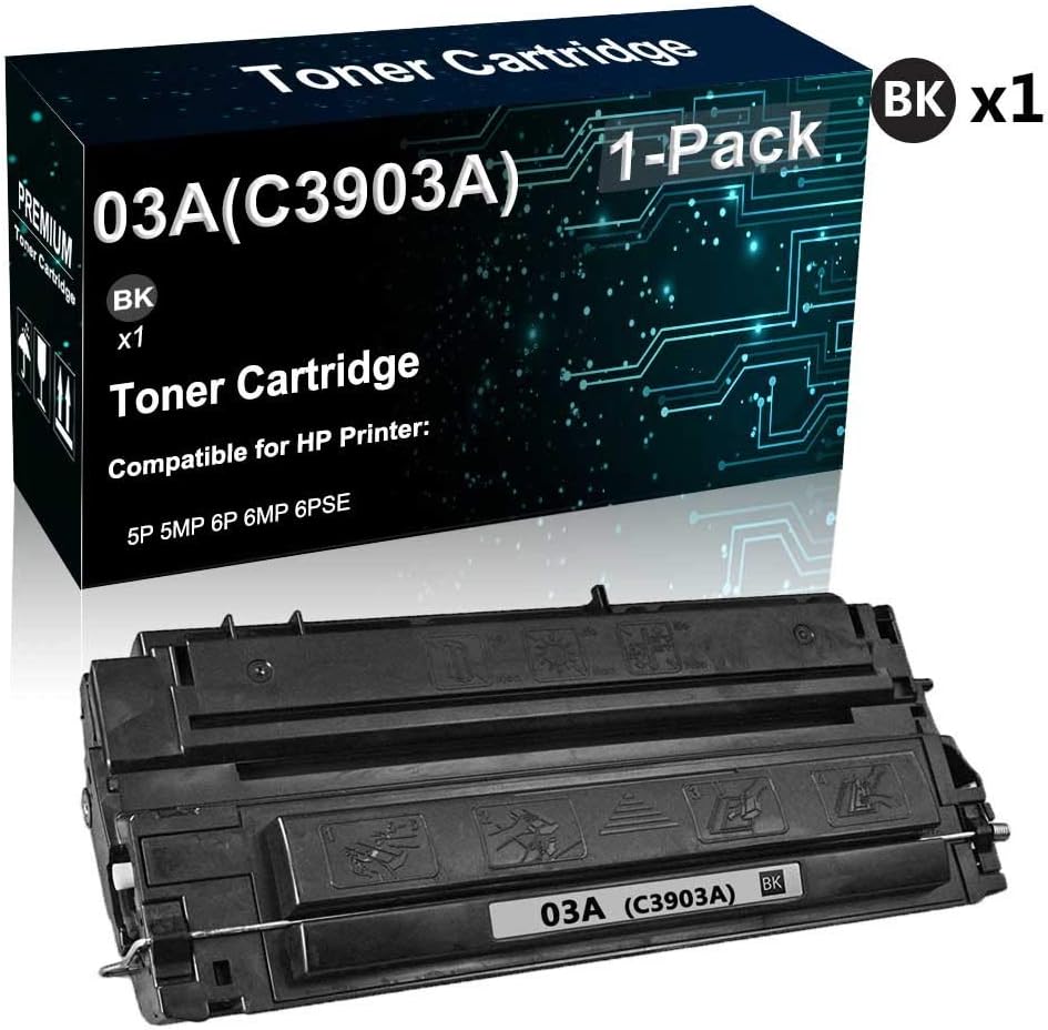 1-Pack (Black) Compatible High Yield 6pse Laser Printer Cartridge Replacement for HP 03A(C3903A) Toner Cartridge