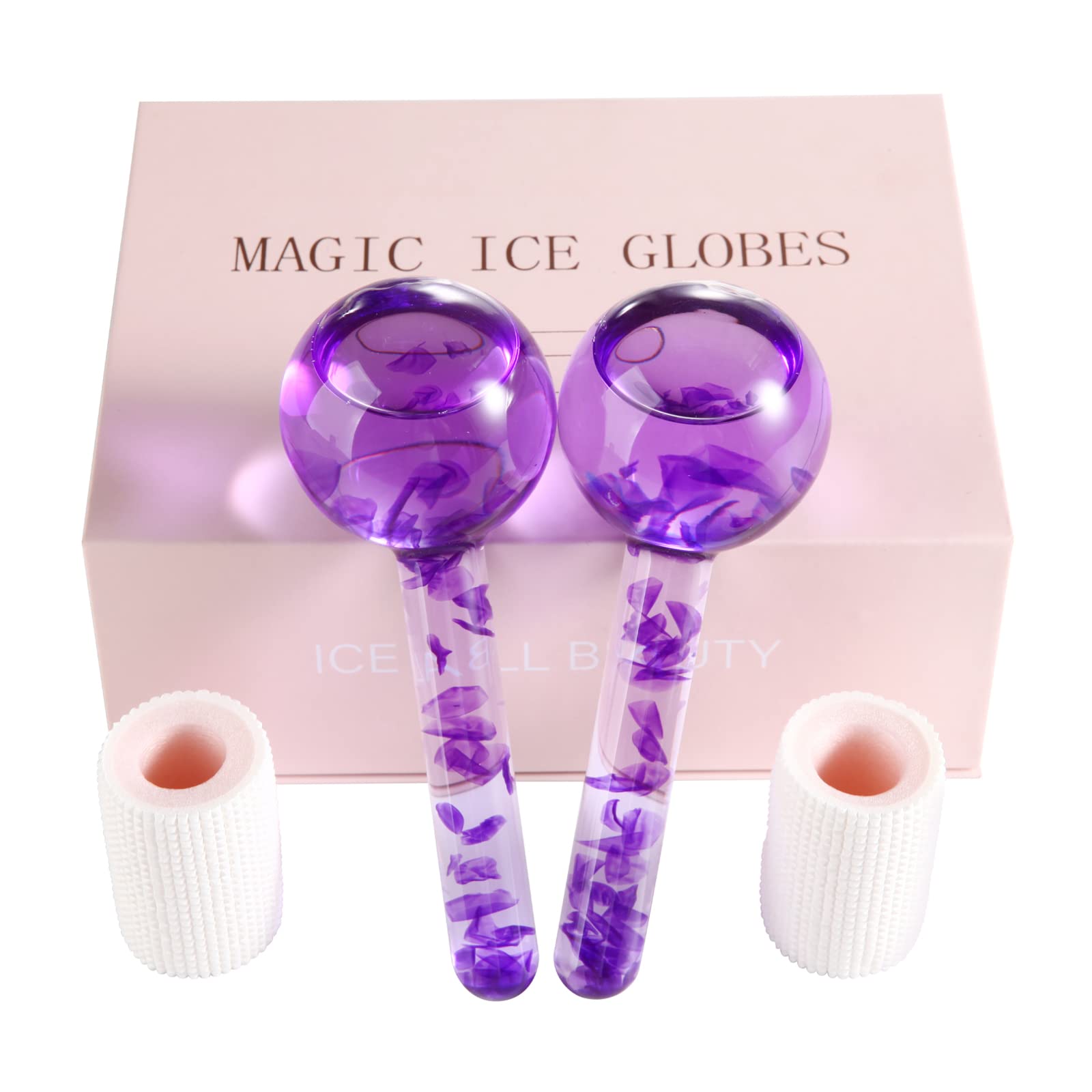Running Man Facial Ice Globes- Perfect Beauty Tool to Reduce Puffiness & Redness，Ice Globes Face- Brighten Skin & Enhance Your Natural Glow，Face Ice Globes -Tighten Skin & Reduce Fine Lines (Purple)
