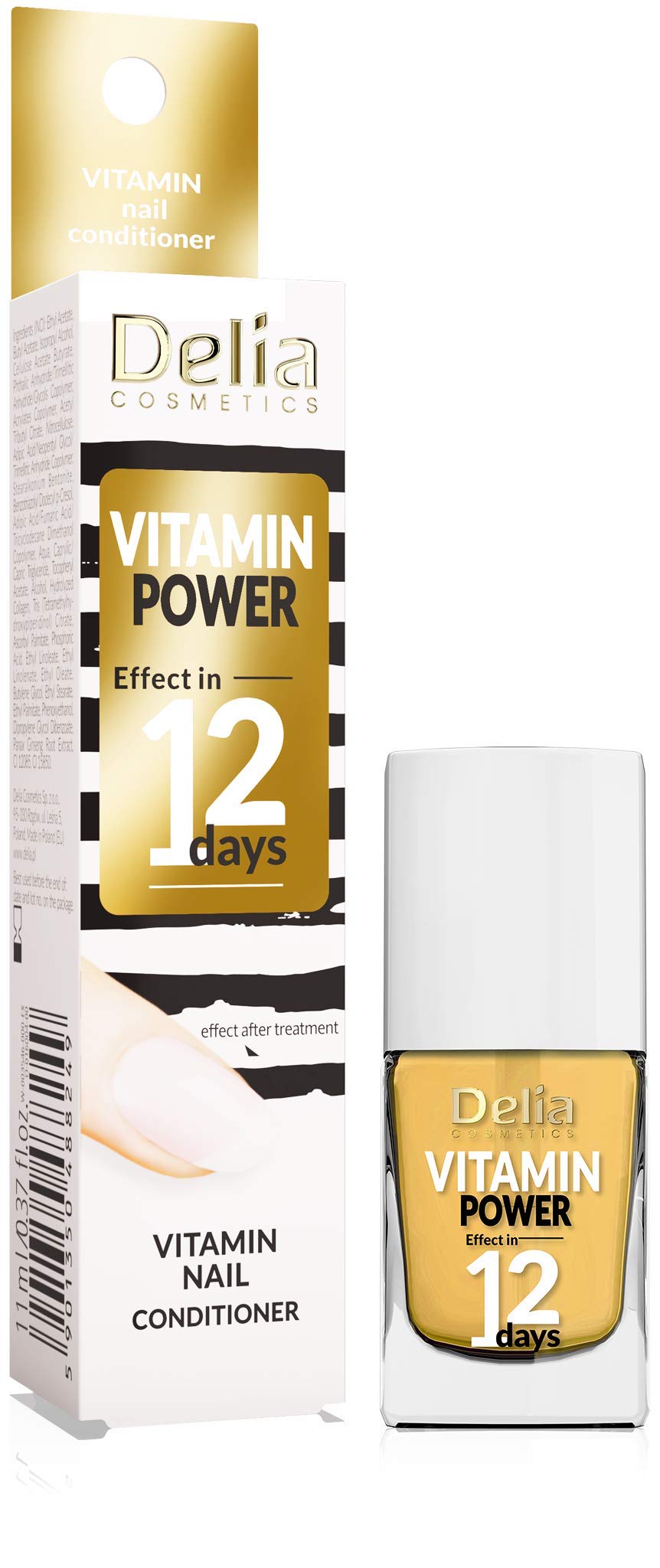 Delia Cosmetics - Vitamin Nail Conditioner - Repair for Weak and Brittle Nails - Rebuild, Nourished, Smooth, Shiny Nails - Vitamin C, E - Result in 12 Days - Fast Drying Formula - 11 ml — image 1