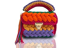 CHQEL Evening Clutch Bag for Women, Handmade Crochet Wedding Party Purse, Small Flap Formal Crossbody Handbag Evening Clutch