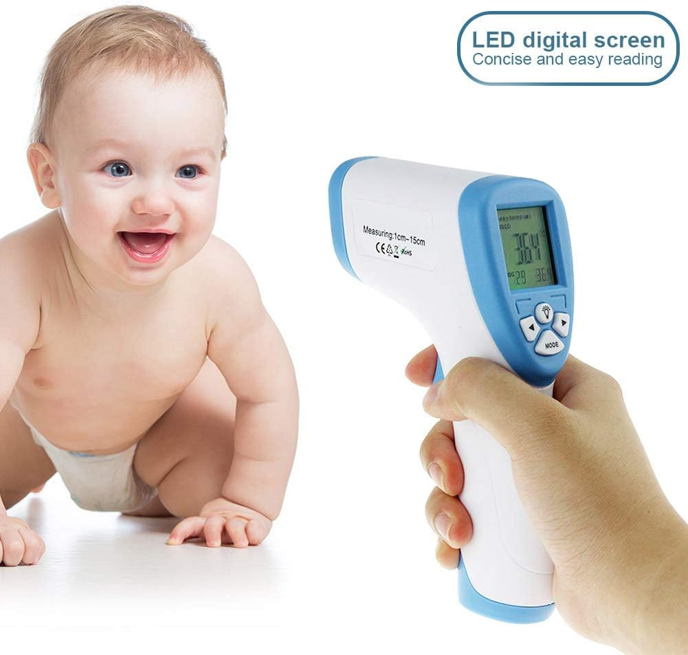 MIMI KING Electric Forehead Digital Thermometer Non-Contact Laser Thermometer Temperature Gun Fever Thermometer for Baby and Adult,Blue