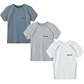 kolally 3 Pack Boys Quick-Dry Mesh Athletic Shirts Workout Short Sleeve Tees Youth Boy Lightweight Gym T-Shirts Clothes 3-12Y
