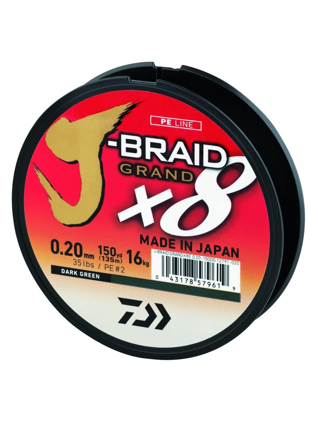 Daiwa J-Braid Grand X8 Wire 0.05mm 135m Green 10
