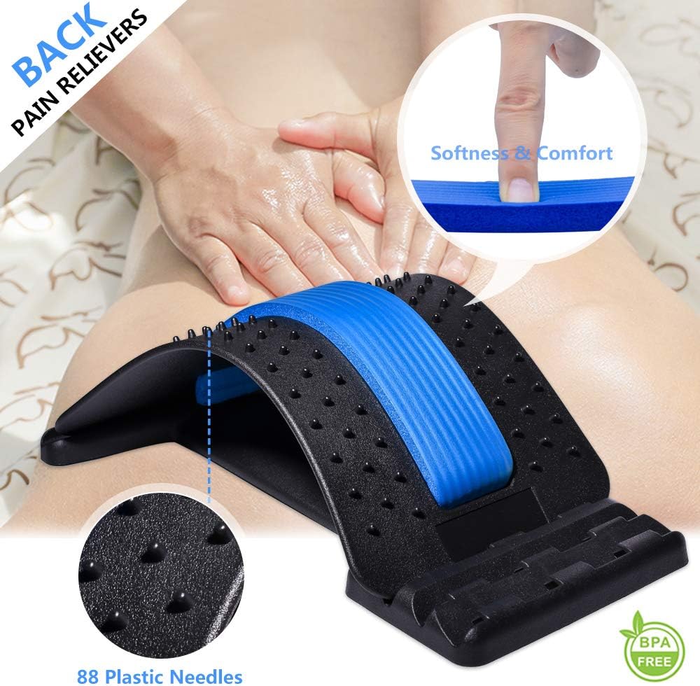 Back Stretcher, Lumbar Back Pain Relief Device, Multi-Level Back Massager Lumbar, Pain Relief for Herniated Disc, Sciatica, Scoliosis, Lower and Upper Back Stretcher Support: Industrial & Scientific