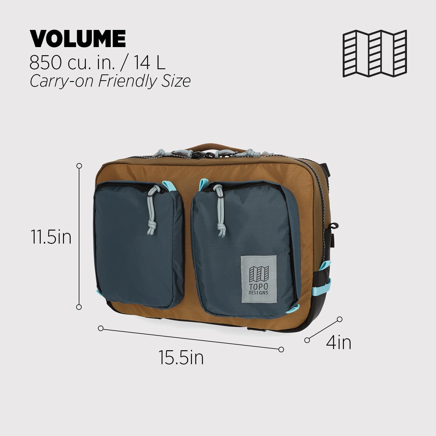 Topo Designs Global Briefcase - Desert Palm/pond Blue - One Size